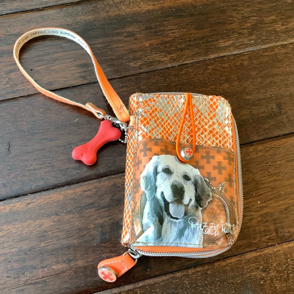 Fuzzy Nation Orange Golden Retriever Lab Wallet EUC Spreading the doggie love ❤️